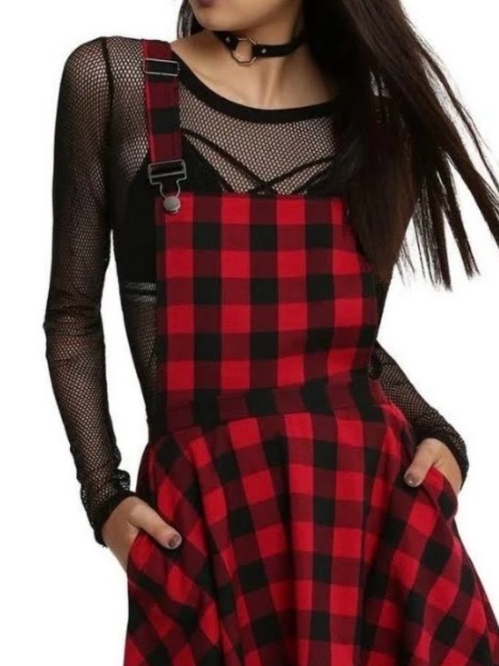 Hot Topic Dresses & Skirts - Hot Topic Jawbreaker Red Plaid Dress (XXL) Gothic Punk Grunge 1XL